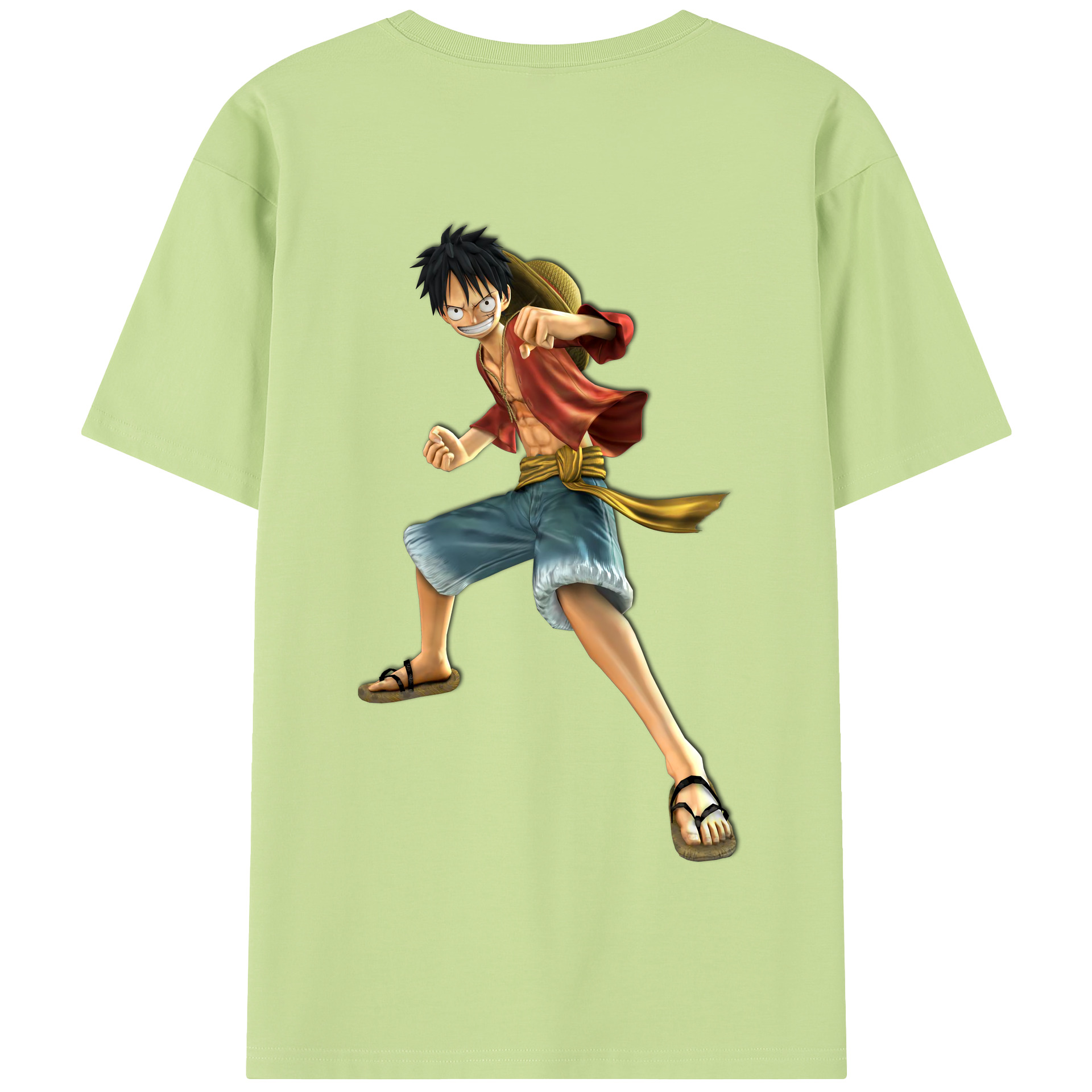 ワンピース モンキー・D・ルフィ ONE PIECE Monkey D. Luffy 綿100％半袖Tシャツ（背面プリント）
